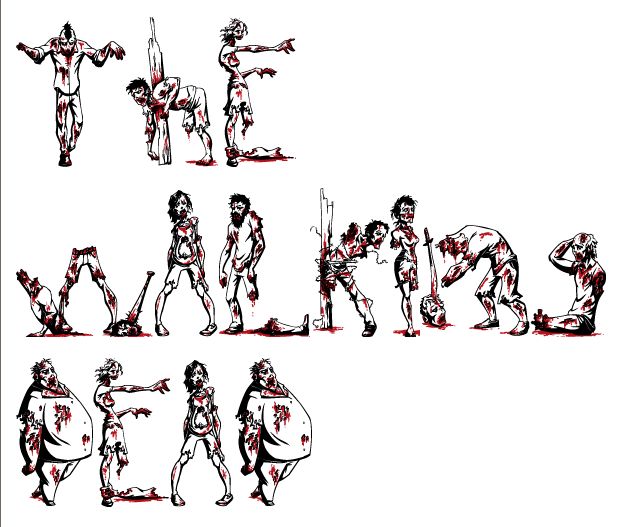 Zombie Letters Font Alphabet