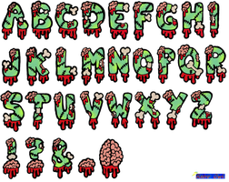 Zombie Letters Font Alphabet