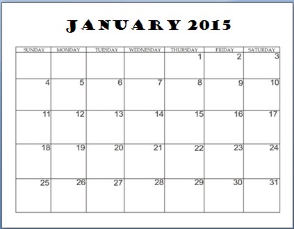 2015 Calendar Template Microsoft Word