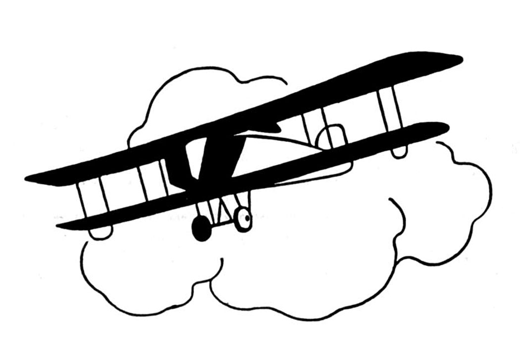 Airplane Clip Art Black and White