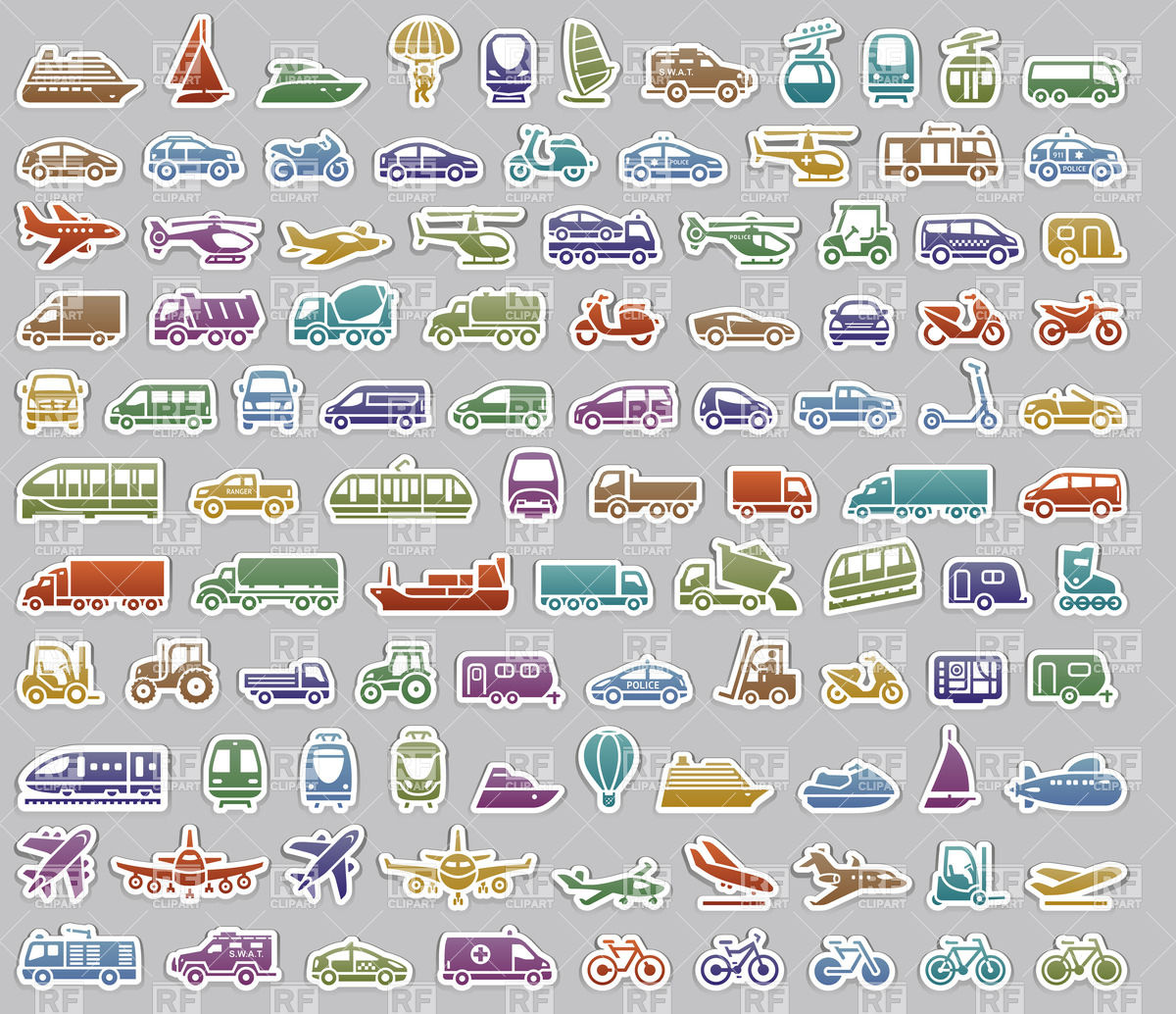 All Types of Transportation Clip Art