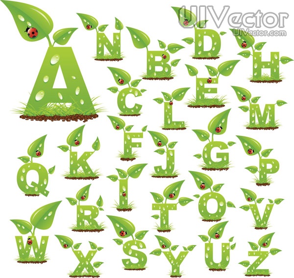 Alphabet Letters with Leaves Alphabet Letters with Leaves