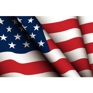 American Flag Waving Vector Clip Art