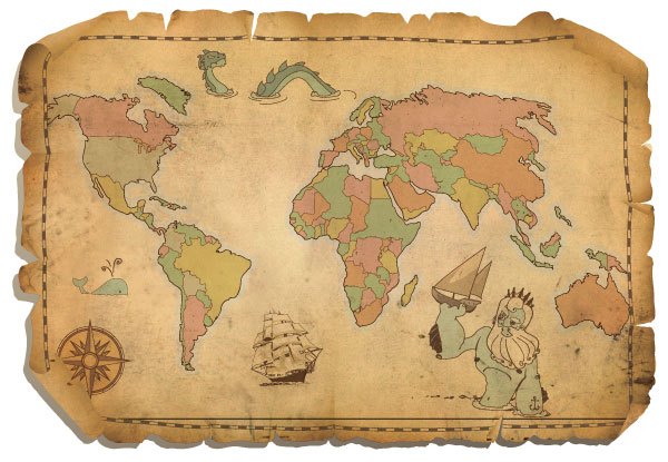 Antique World Map Vector Free Antique World Map Vector Free