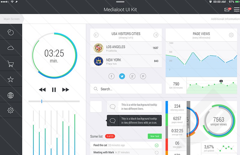 App for iOS 7 iPad UI Designs