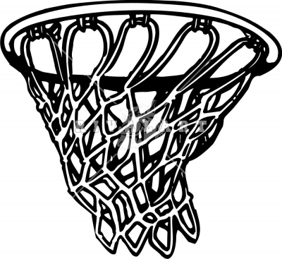 Basketball and Net Clip Art