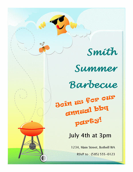 BBQ Party Invitation Flyer Templates Free