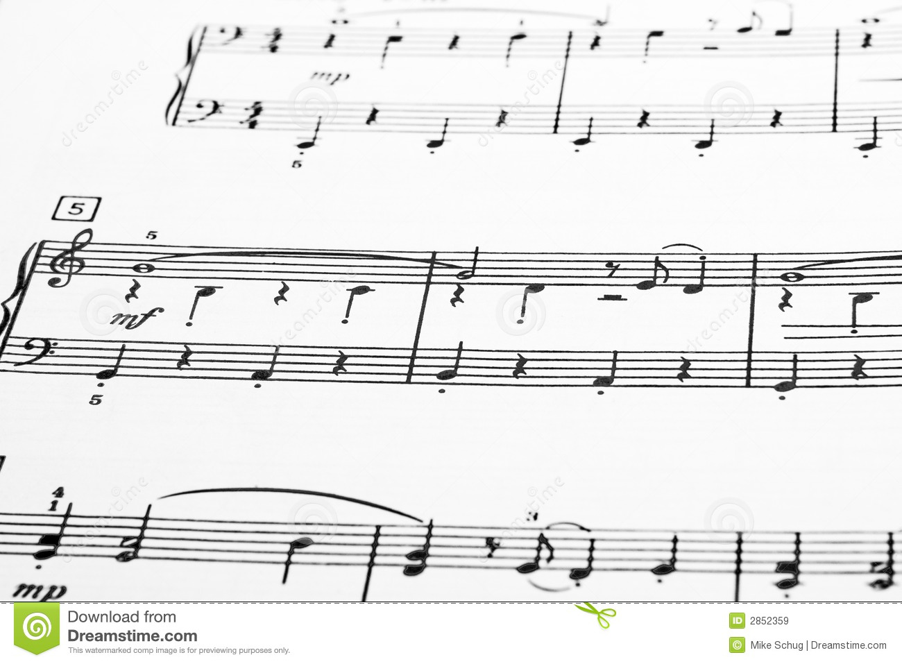 Black and White Copyright Free Sheet Music