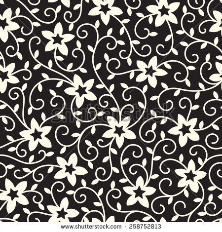 Black and White Floral Pattern Vector