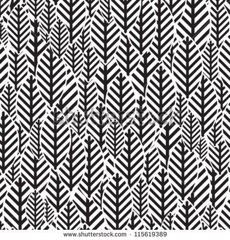 Black and White Leaf Pattern