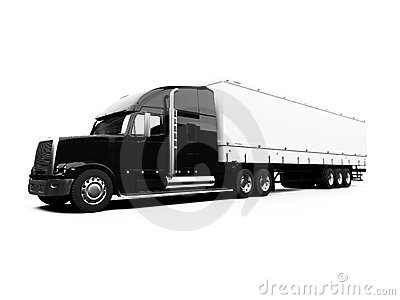 Black and White Semi Truck