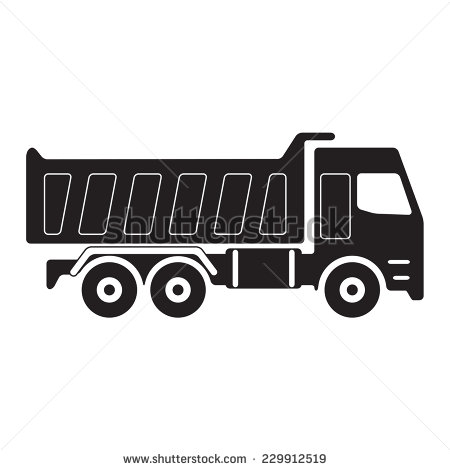 Black Dump Truck Silhouette