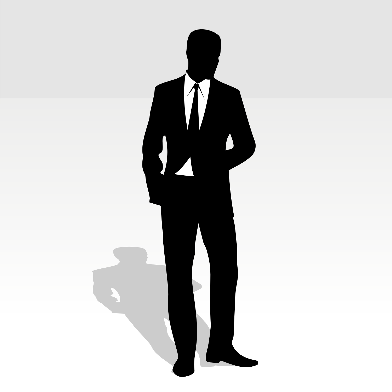 Black Man Business Suit Silhouette Vector