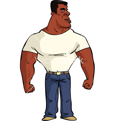 Black Muscle Man Vector