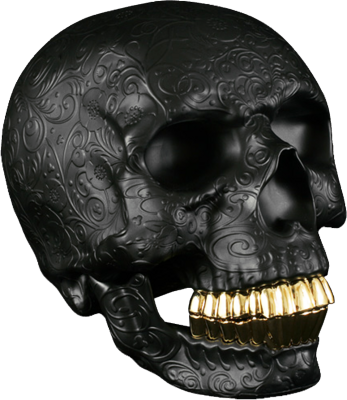 Black Skull Gold Teeth