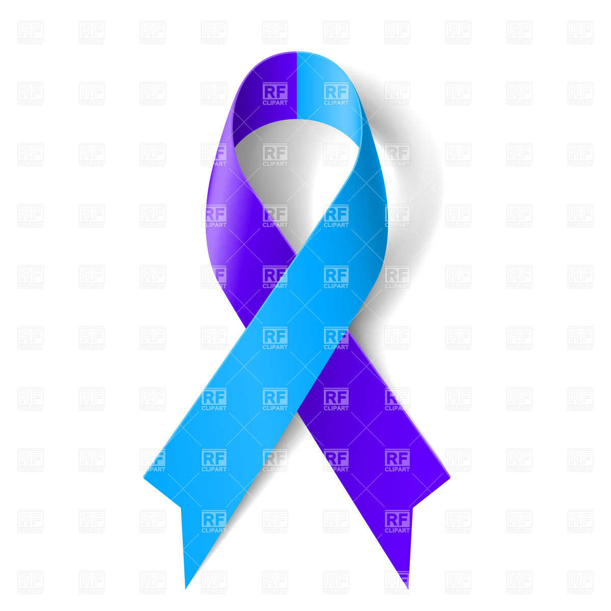 Blue and Purple Ribbon Symbol