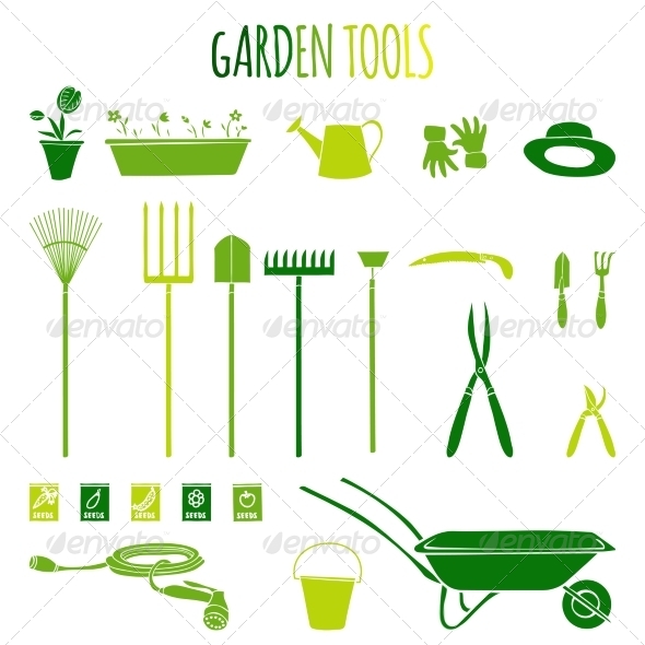 Cartoon Gardening Garden Tools
