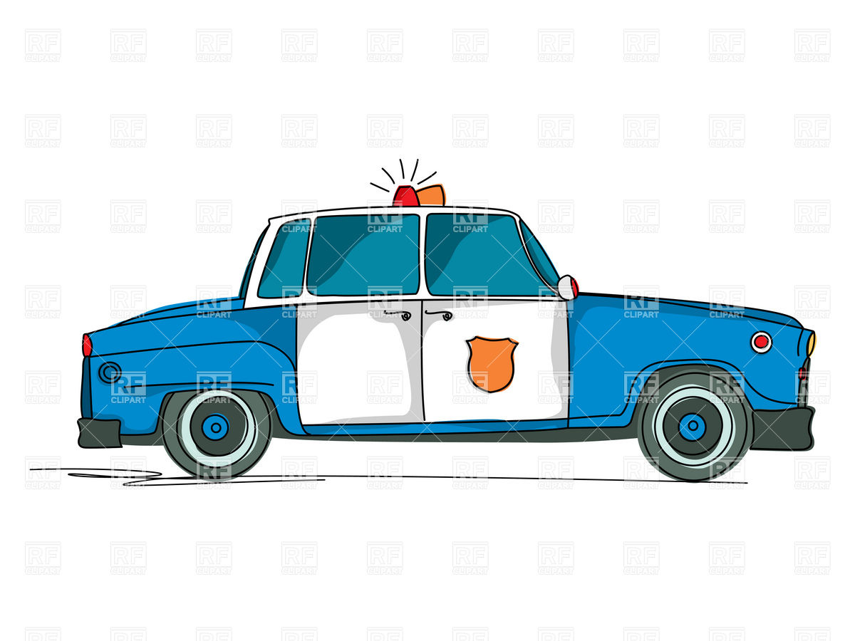 Cartoon Police Car Side View
