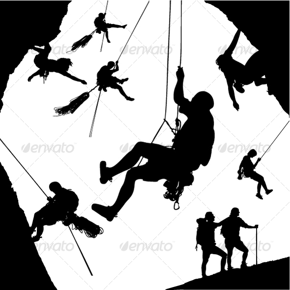 Climbing Silhouette Rock Climber Vector Climbing Silhouette Rock Climber Vector