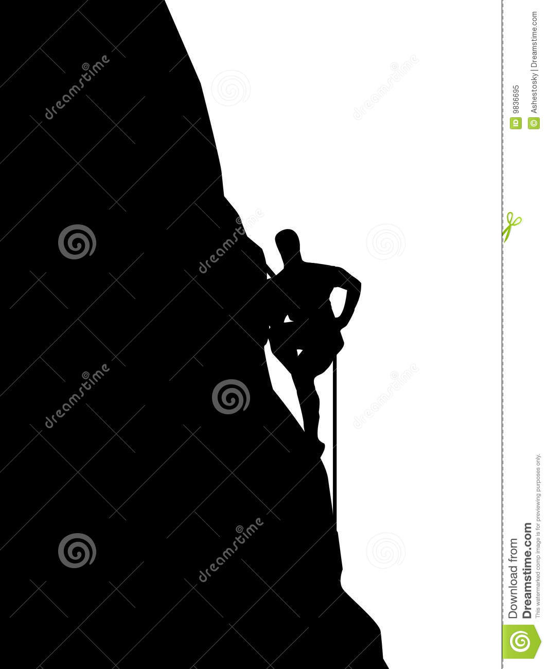 Climbing Silhouette Rock Climber