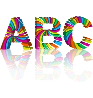 Colorful 3D Alphabet Vector Graphic