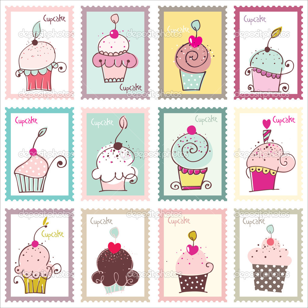 Cupcake Postage Stamp