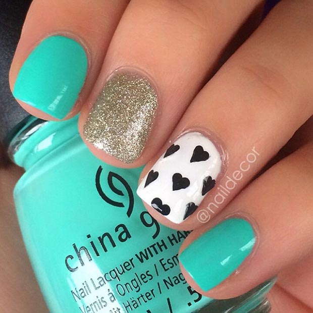 Cute Nail Design Turquoise