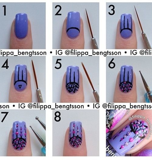 11 Dream Catcher Nail Design Step By Step Images