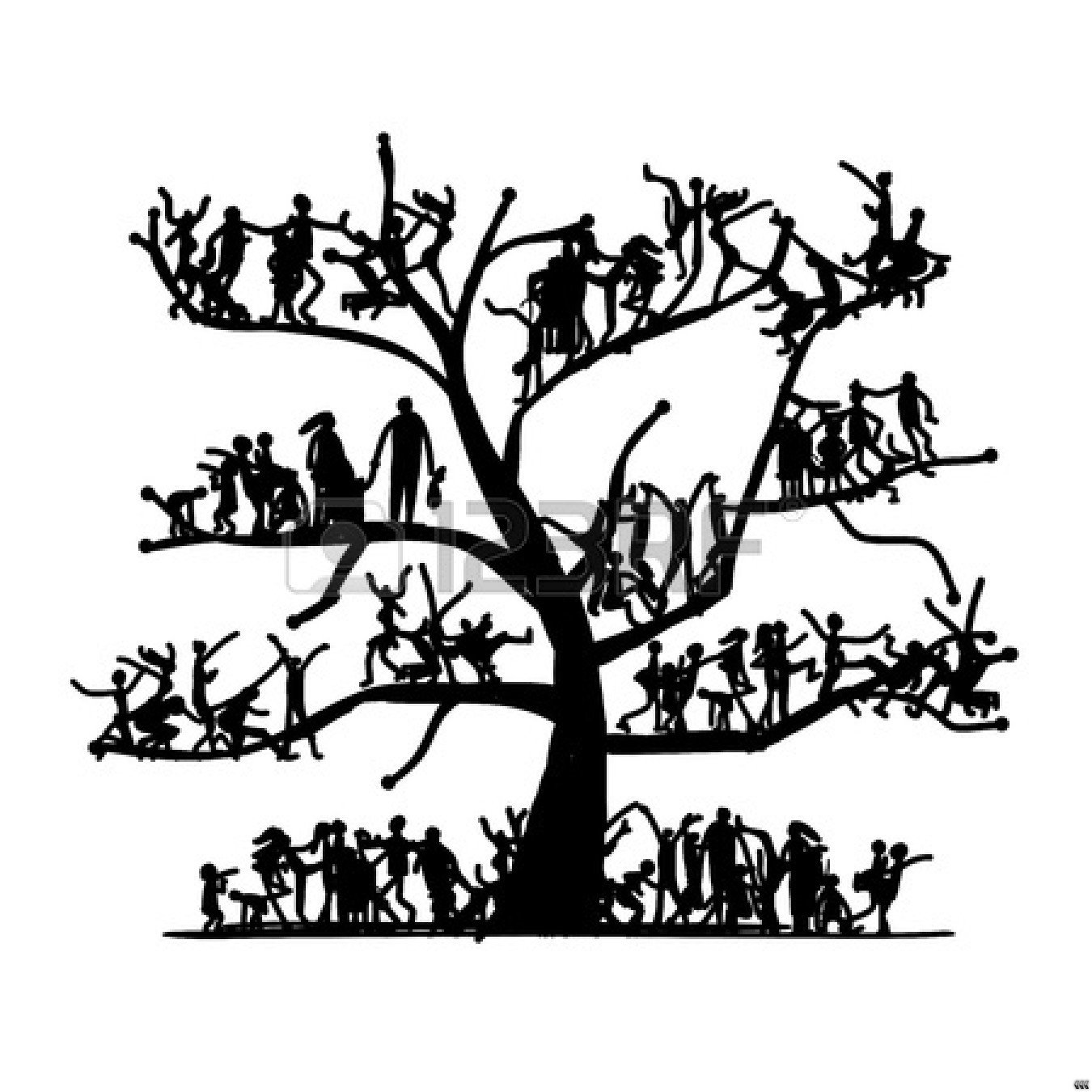 Family Tree Clip Art Black and White