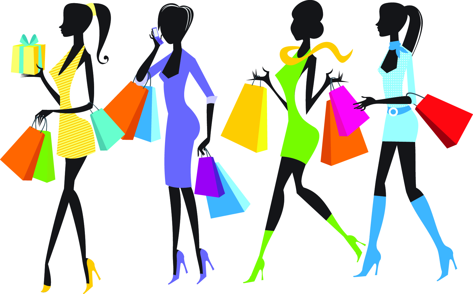 Fashion Shopping Girl Clip Art