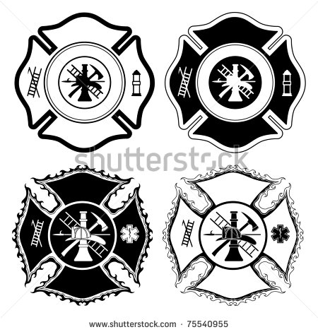 Fireman Maltese Cross Clip Art