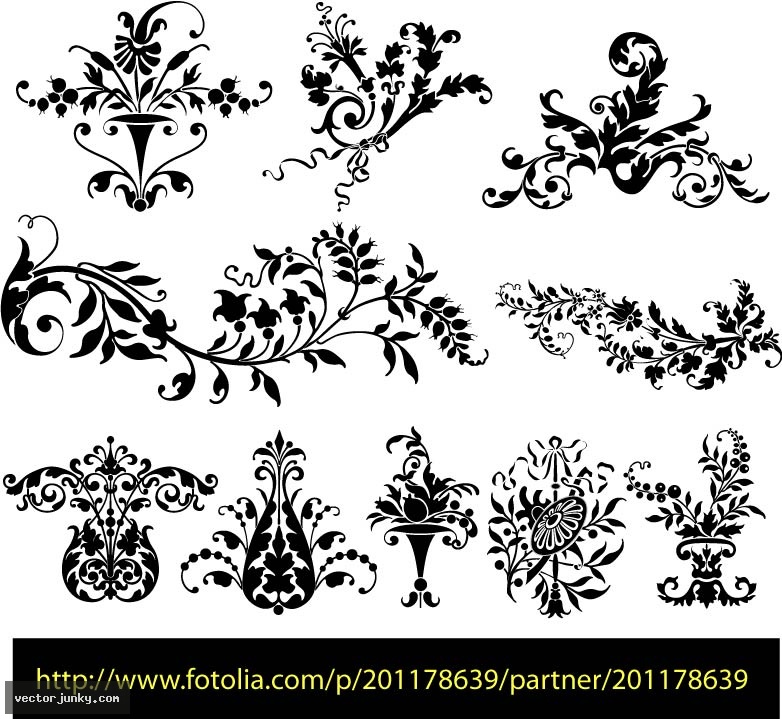 Floral Elements Vector Free
