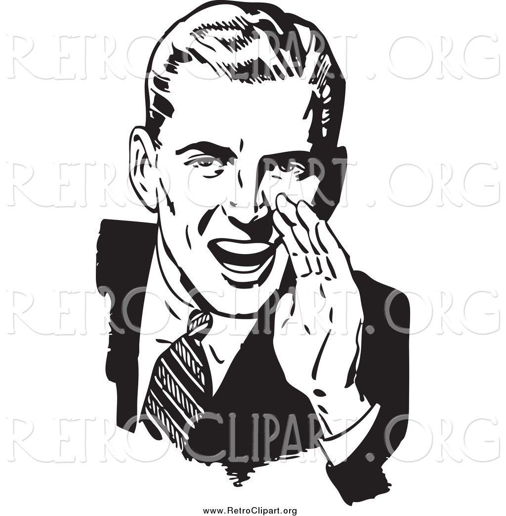 Free Retro Clip Art Black and White Man