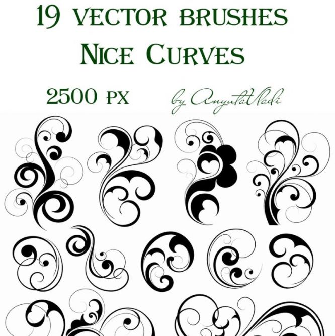 Free Vector Swirls Brushes Photoshop