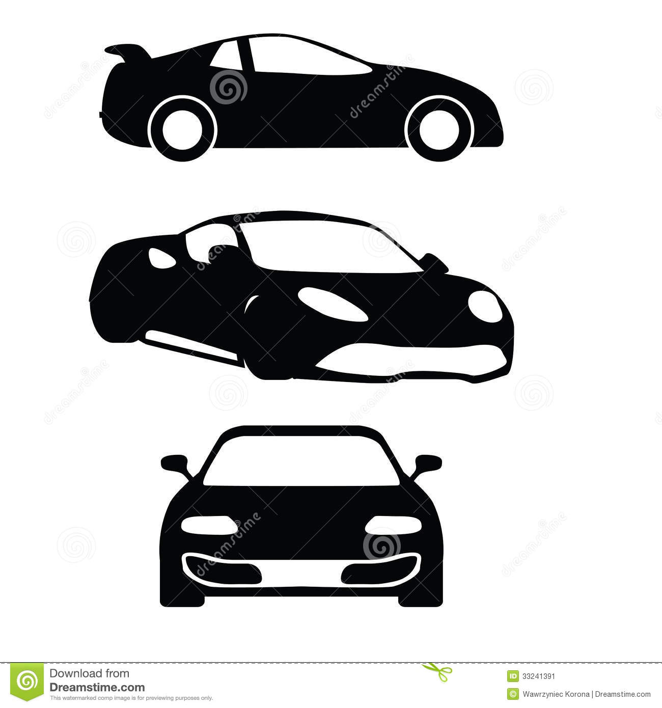 Front Car Silhouette Vector