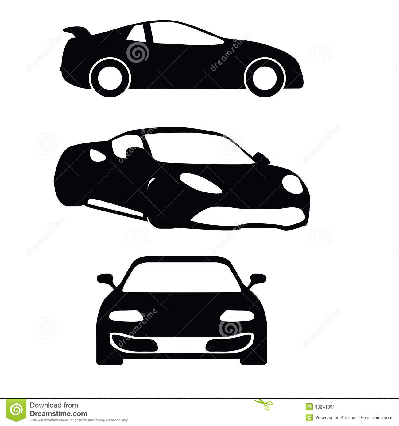 Front Car Silhouette Vector Front Car Silhouette Vector