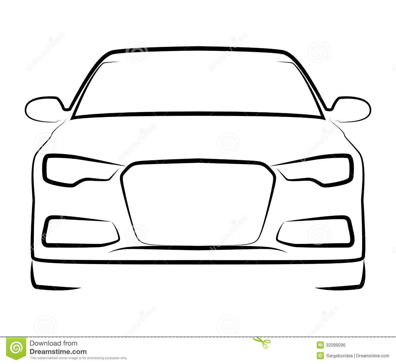 Front Car Silhouette Vector