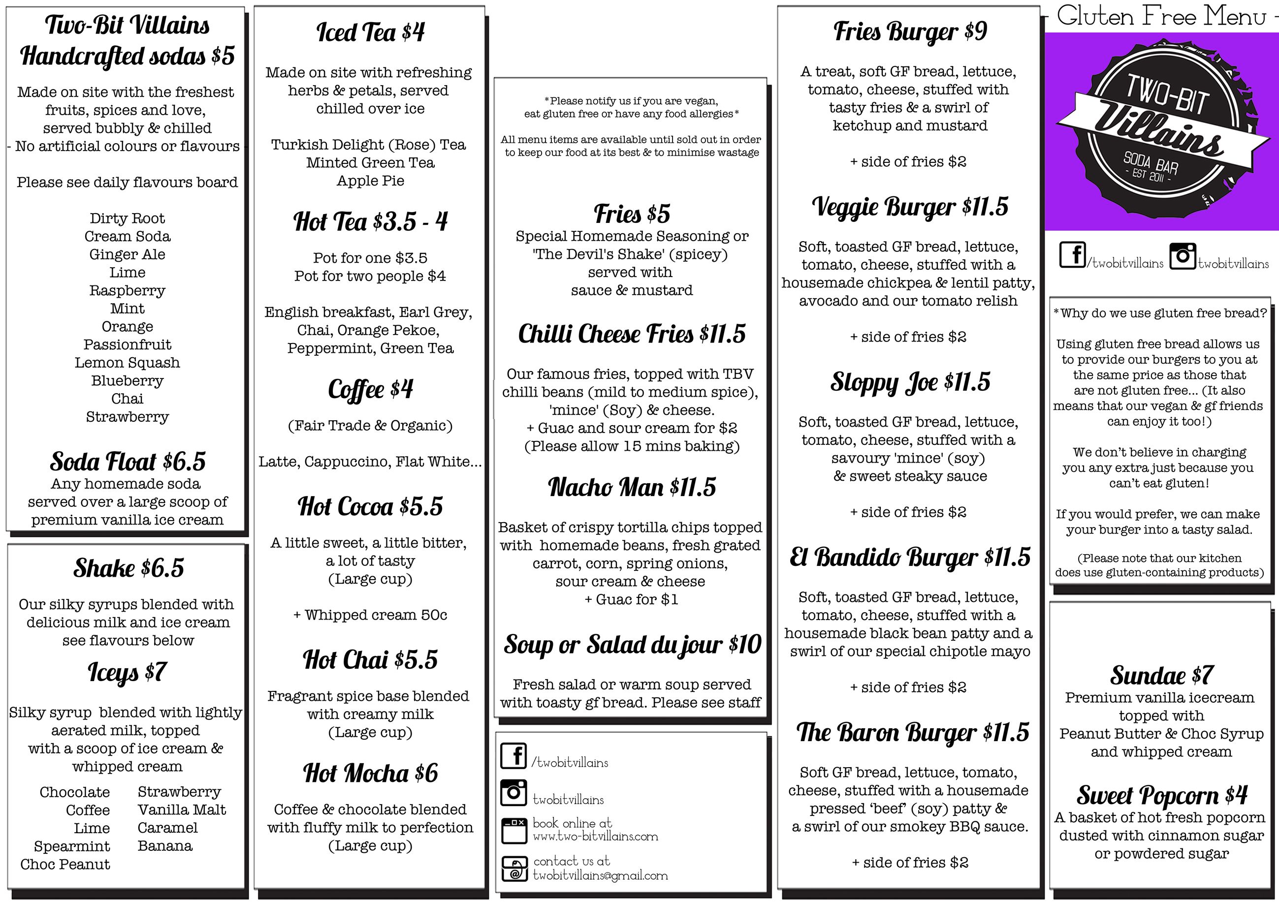 Gluten Free Menus