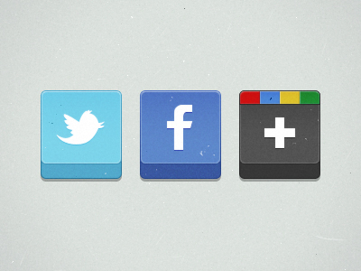 Google Plus Facebook and Twitter Icons