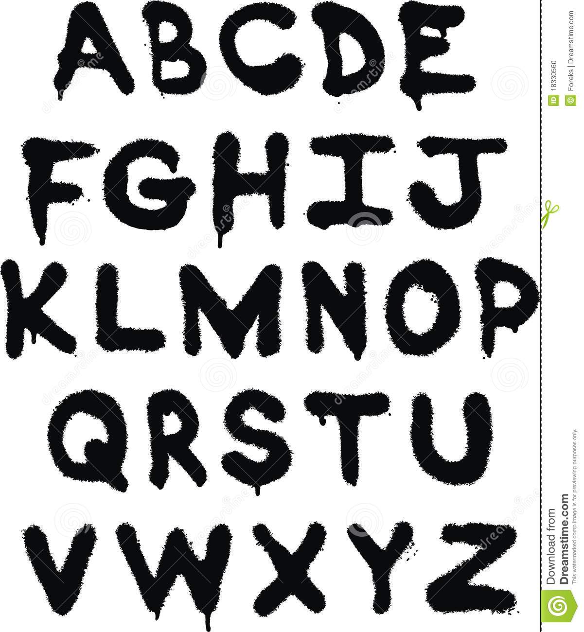 Graffiti Alphabet Letters Clip Art