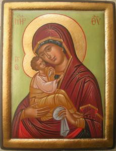 Greek Orthodox Icon Mary and Jesus