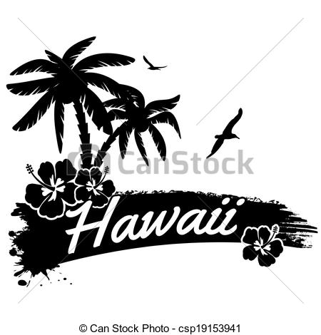 Hawaii Clip Art Black and White