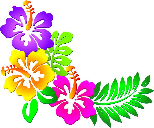 Hawaiian Flower Border Clip Art