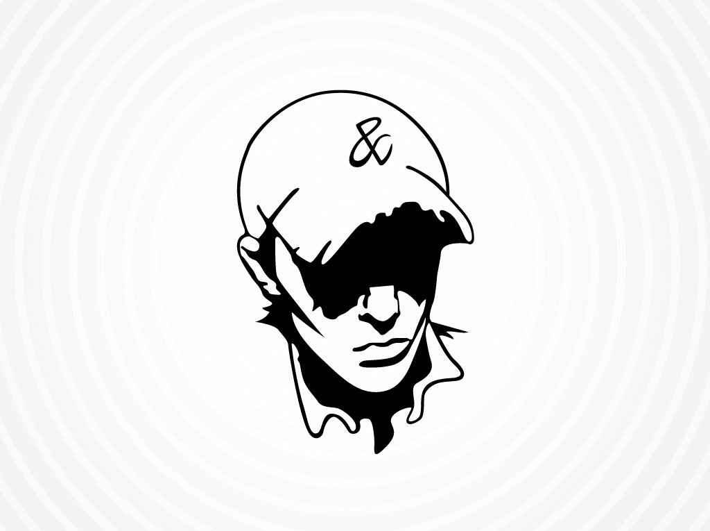 Image of a Man Wearing Baseball Cap Vector