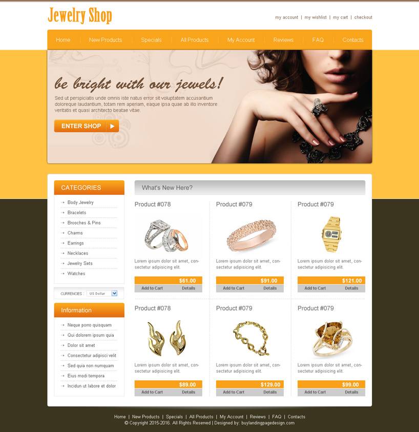 Jewelry Store Website Templates