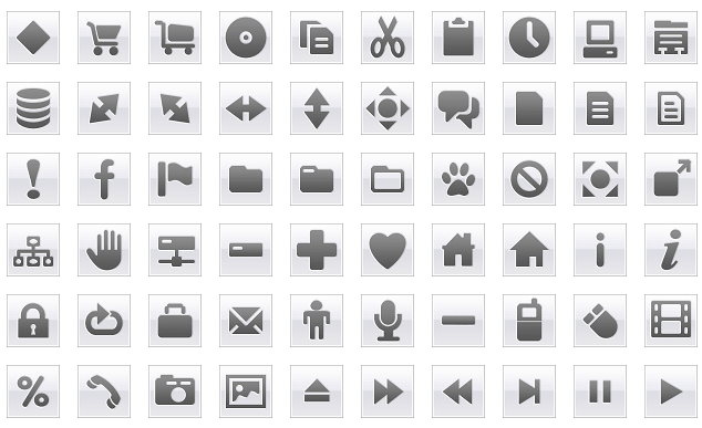 Light Grey Square Icon Set