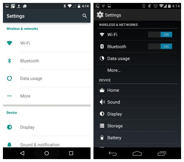 Lollipop Android Settings