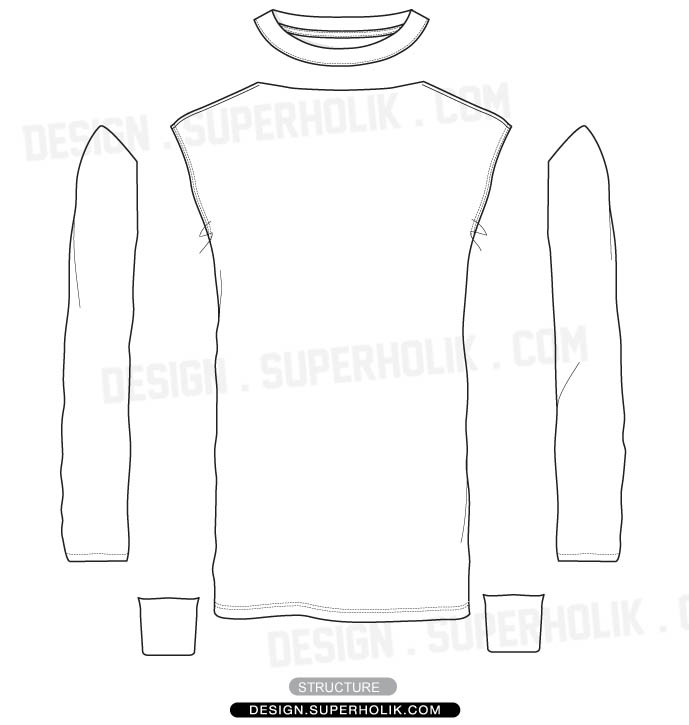 Long Sleeve Shirt Template Design