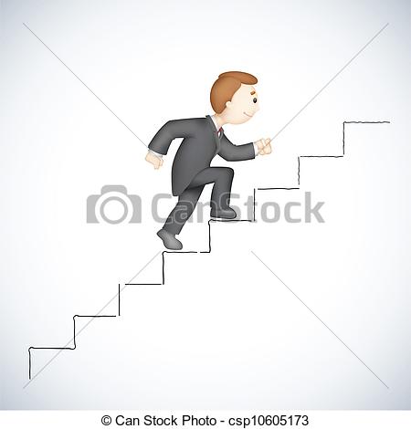 Man Climbing Stairs Clip Art