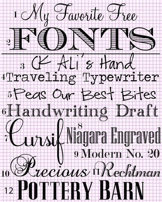 My Favorite Free Fonts